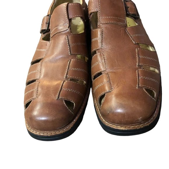 Johnston & Murphy Fisherman Sandal Shoes Mens 12M Used Brown Leather 20 5880 - Picture 13 of 16